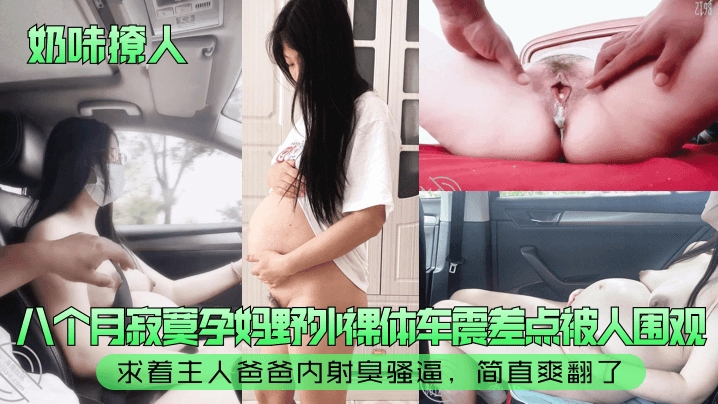 【奶味撩人】八个月寂寞孕妈野外裸体车震差点被人围观！求着主人爸爸内射臭骚逼，简直爽翻了！